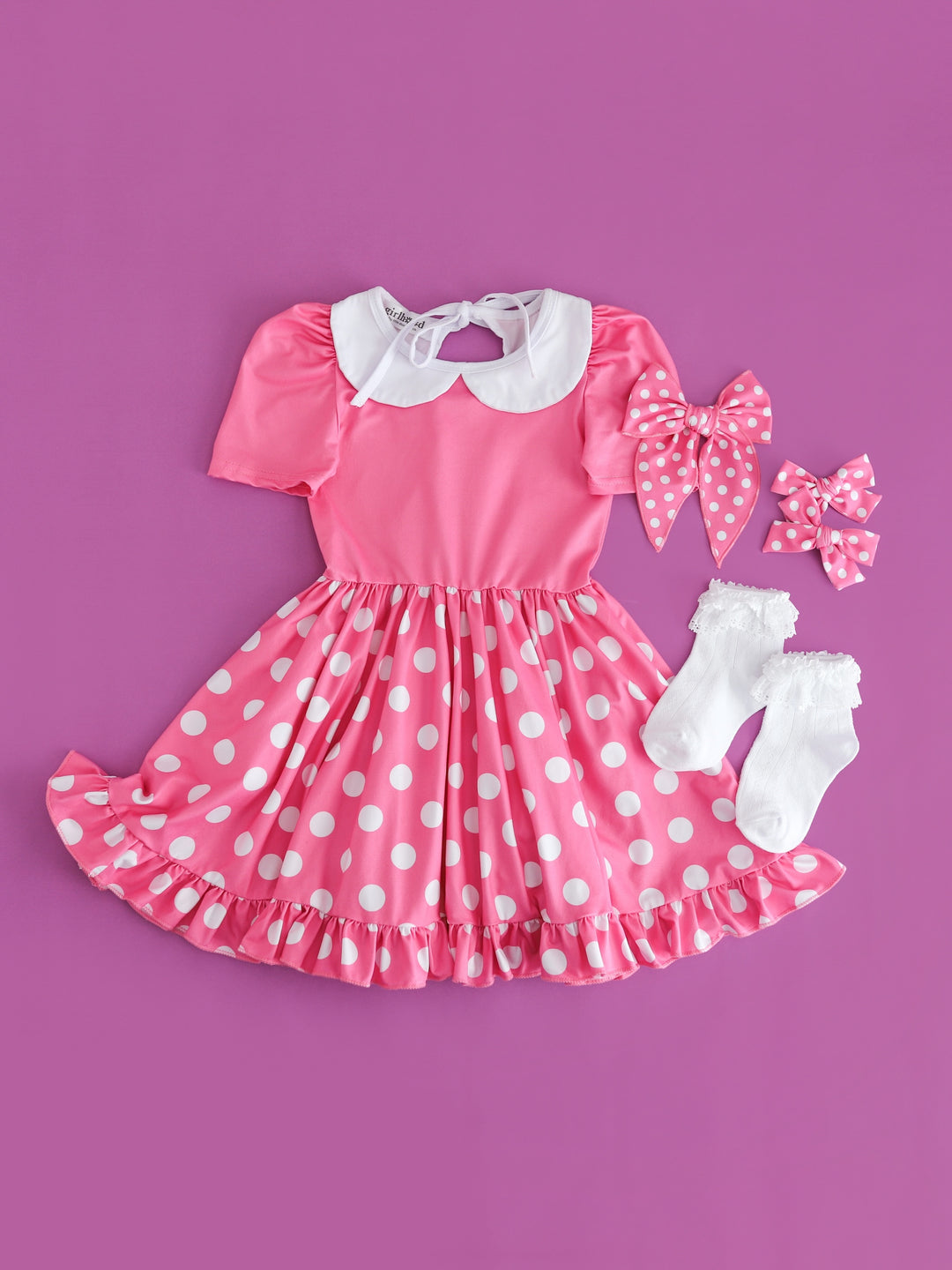 Pink Minnie Mouse Dress for Girls Little Stocking Company Pink Minnie Mouse Dress for Girls Little Stocking Company