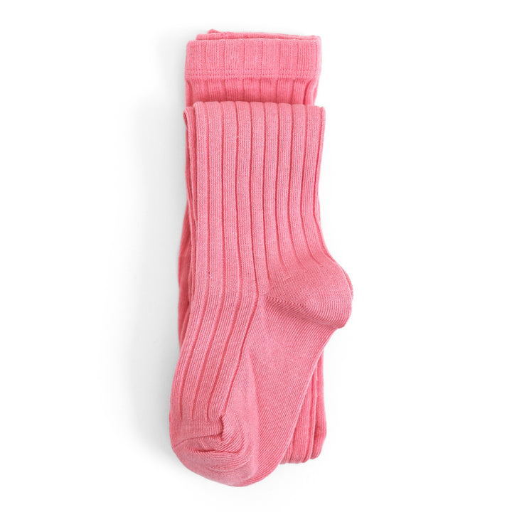 pink ribbed cotton tights for babies, toddlers and girls