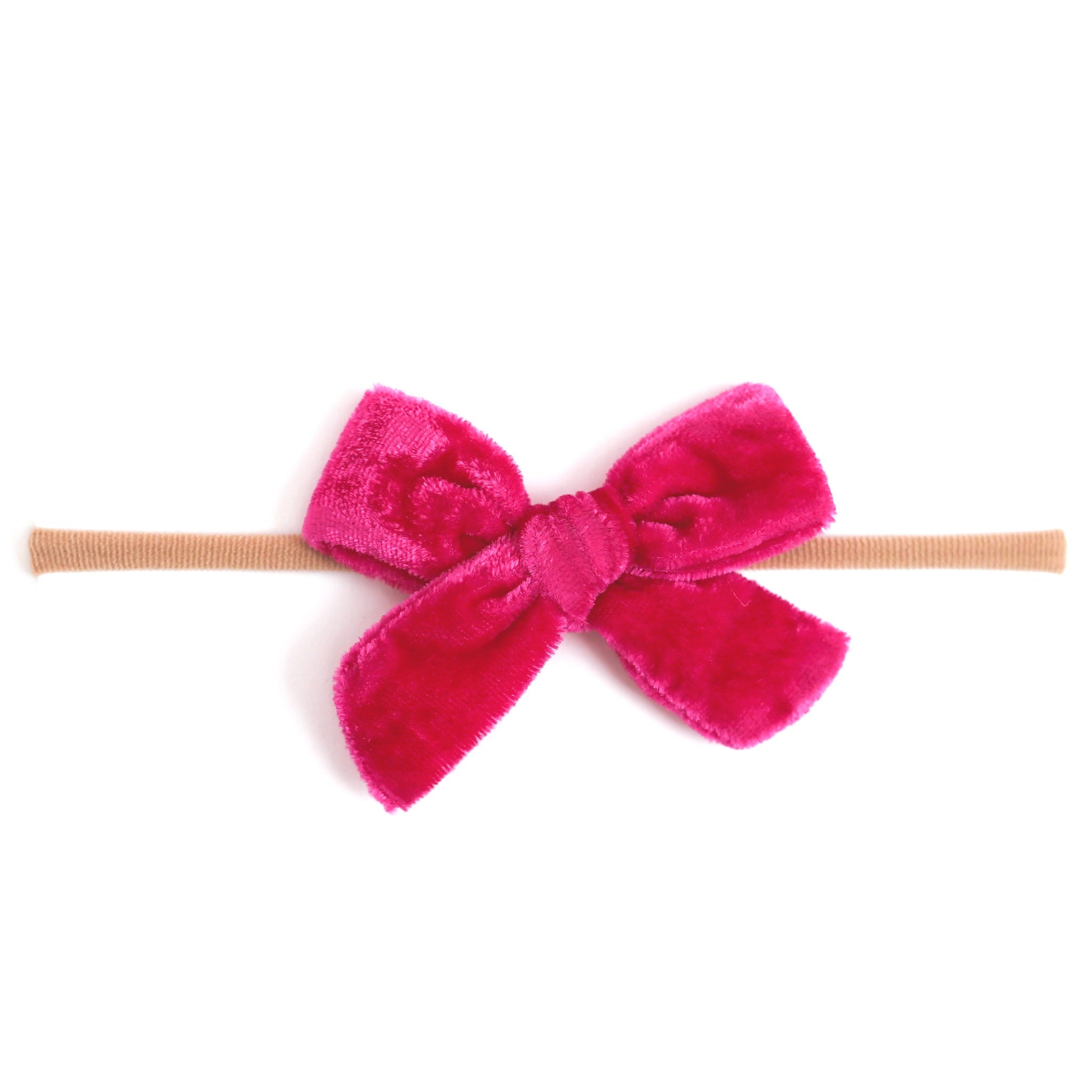 bright pink velvet baby bow