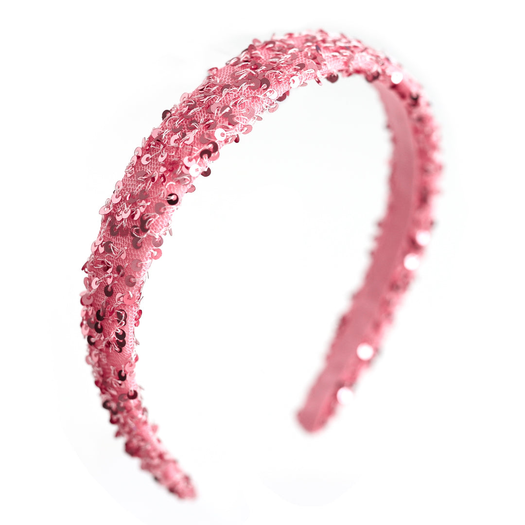 girls' pink sparkly sequin headband
