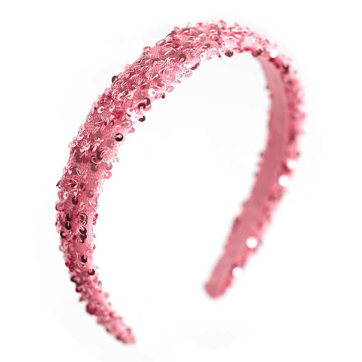 girls' pink sparkly sequin headband