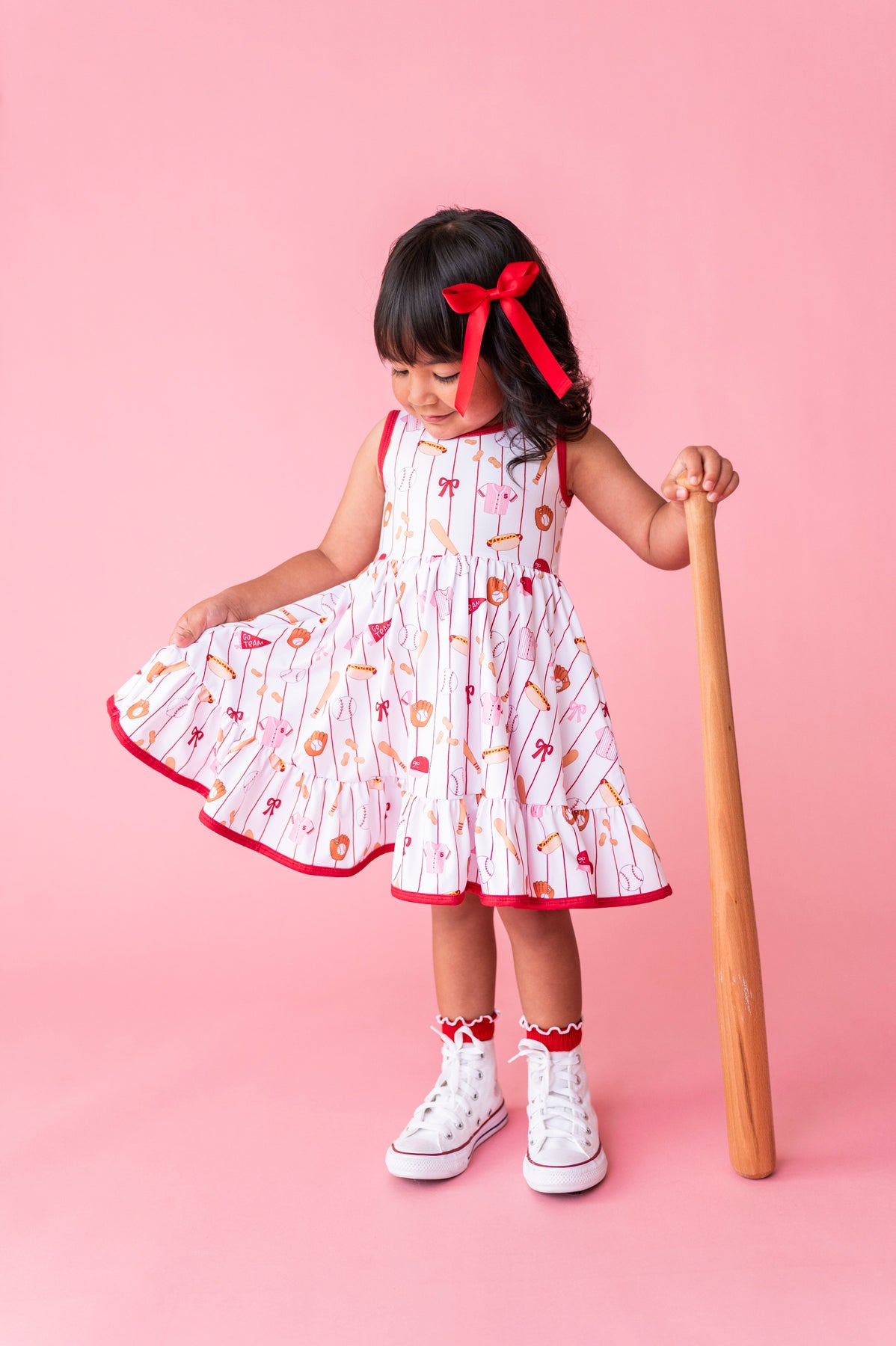 Girls' Baseball Sleeveless Twirl Dress – Little Stocking Company
