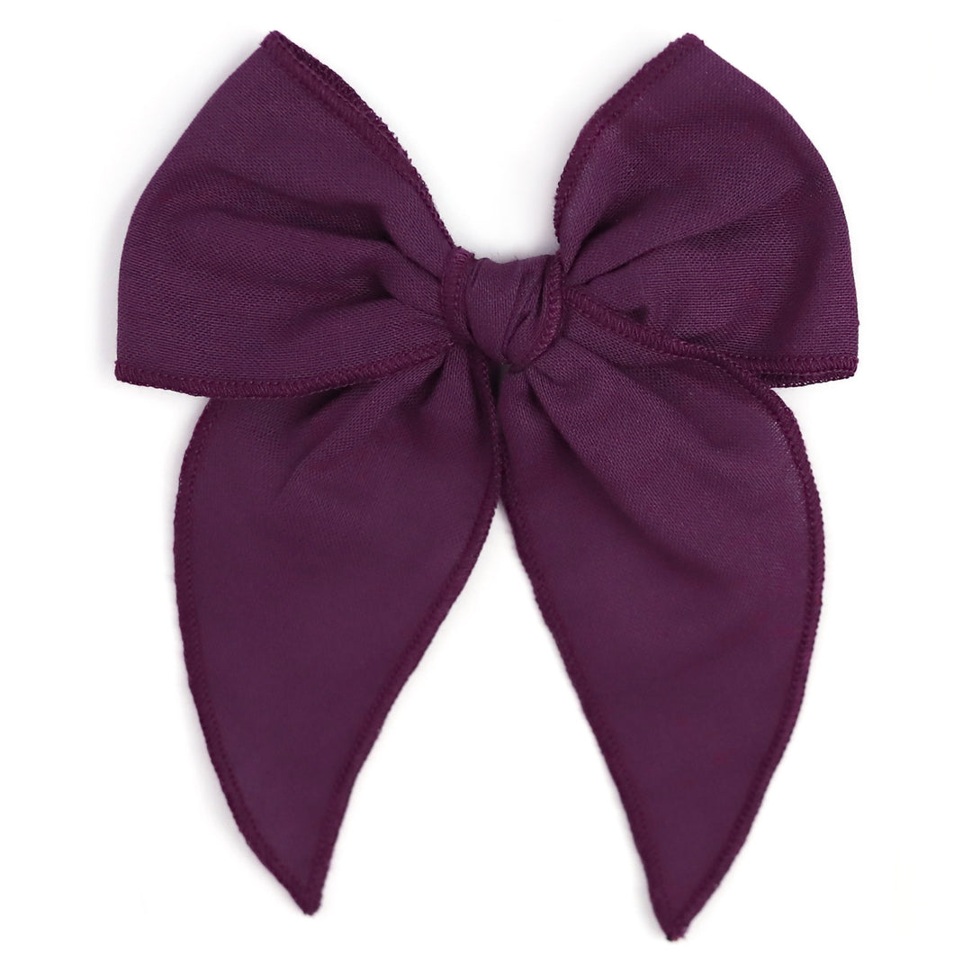 plum purple girls hair bow