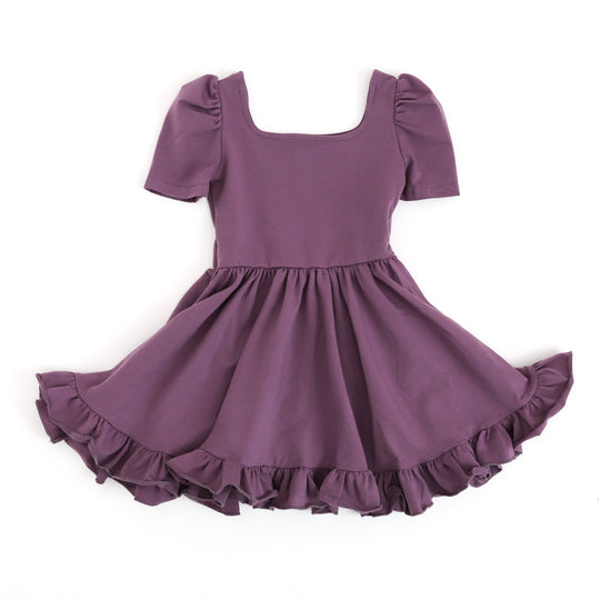 Girls' Solid Cotton Blend Twirl Dresses with Pockets – Little Stocking ...