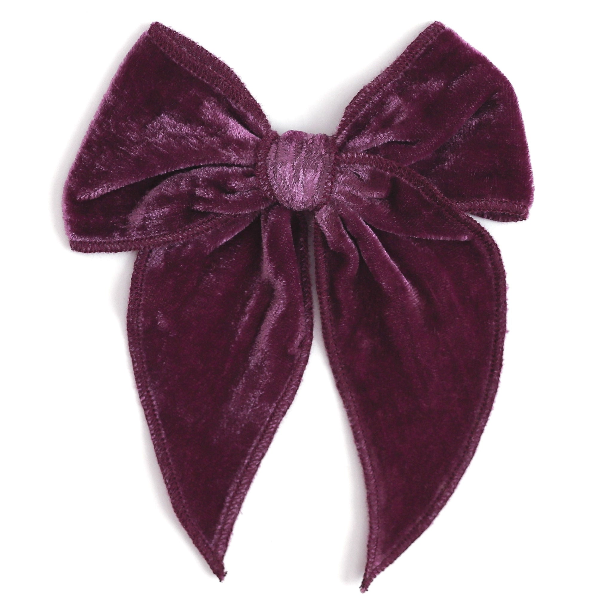 girls' plum purple velvet hair bow