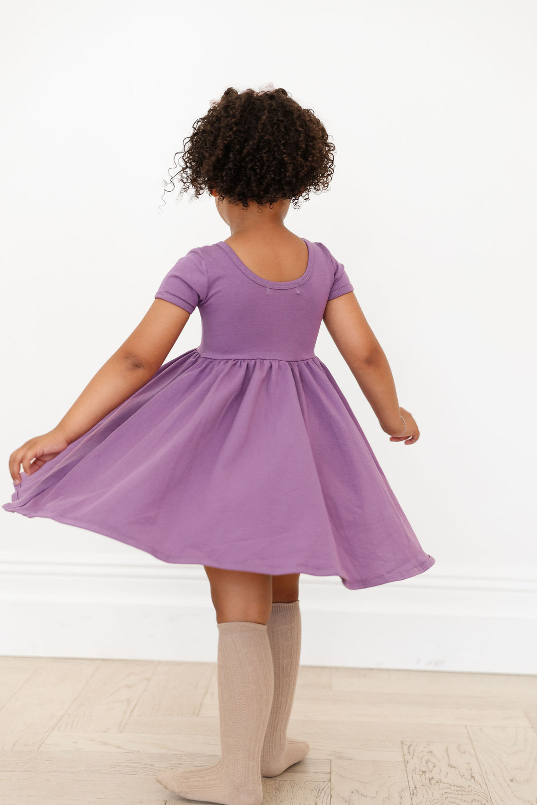 girls dusty plum cotton dress