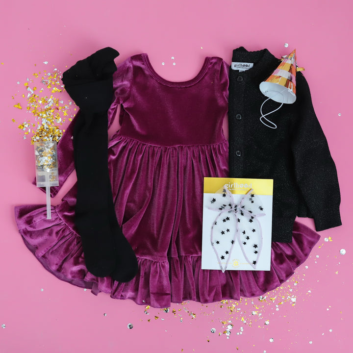 Plum Velvet Charm Dress