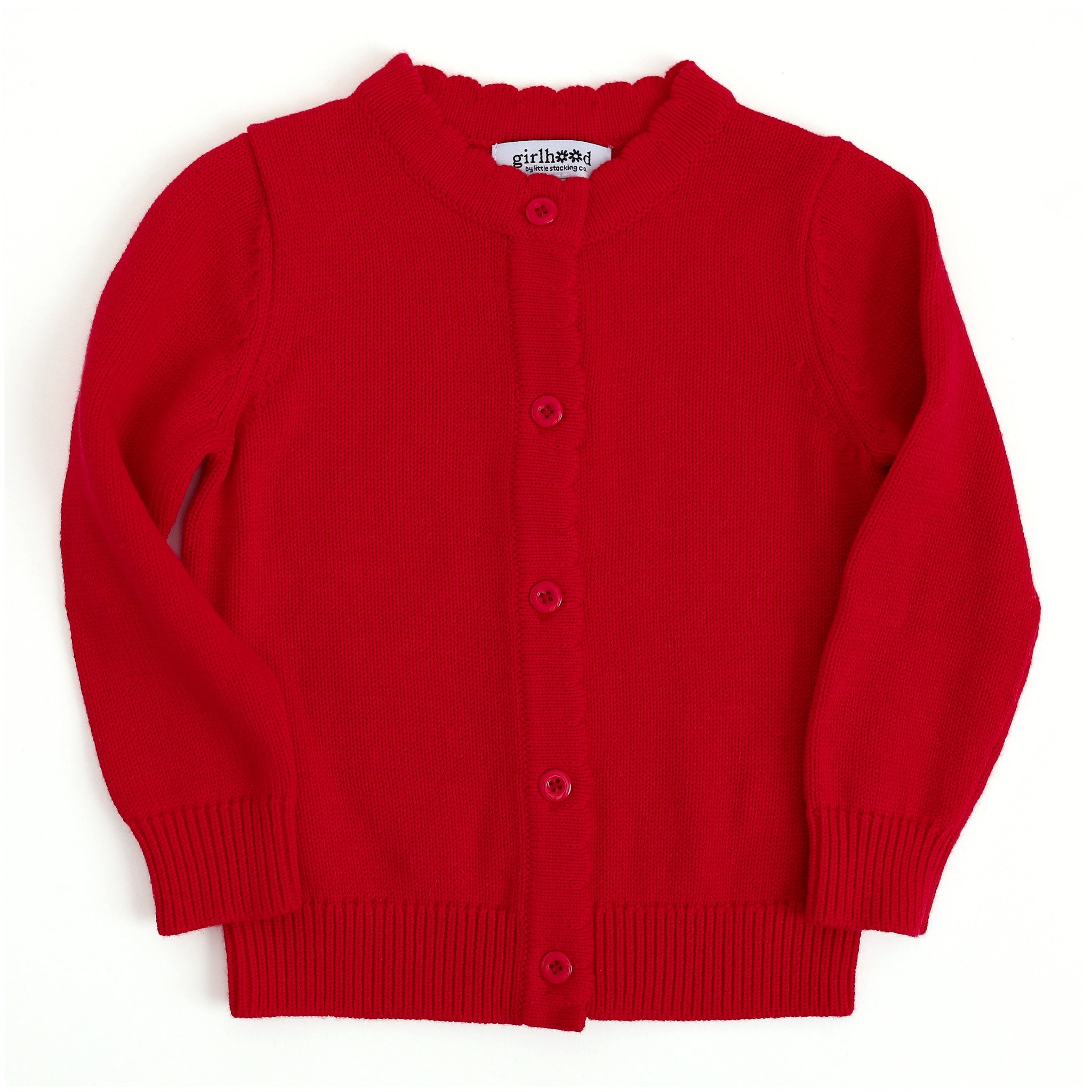 girls' red back to school cardigan sweater 