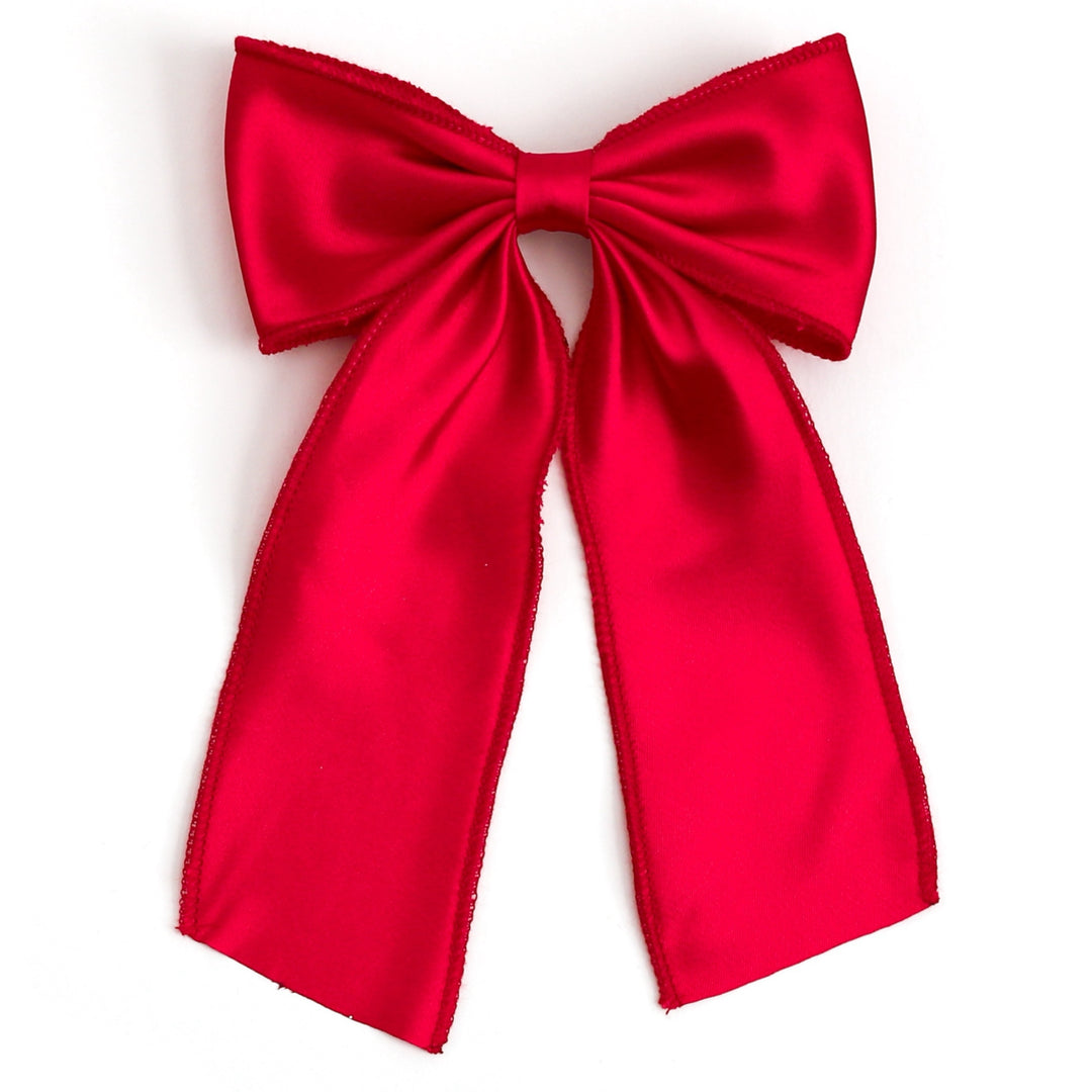 bright red classic satin bow for elegant Christmas look 