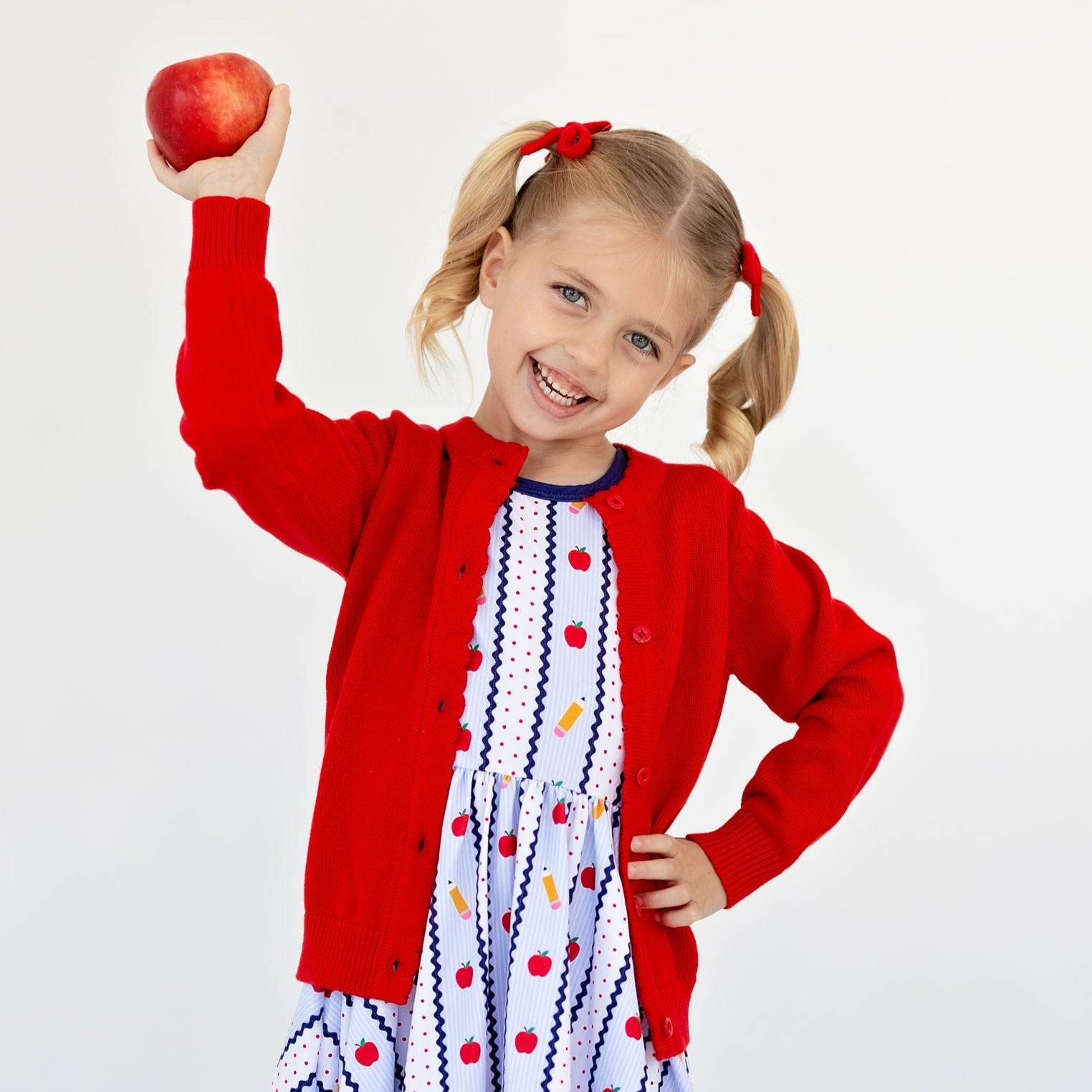 Classic Knit Cardigan Apple Red