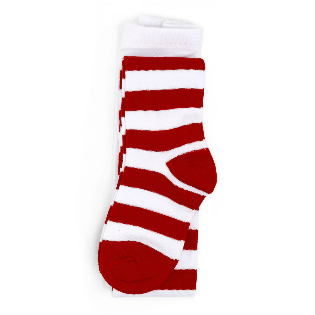 red and white striped tights for girls christmas