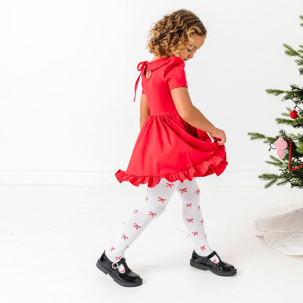 girls red dress Bright Red Twirl Dress