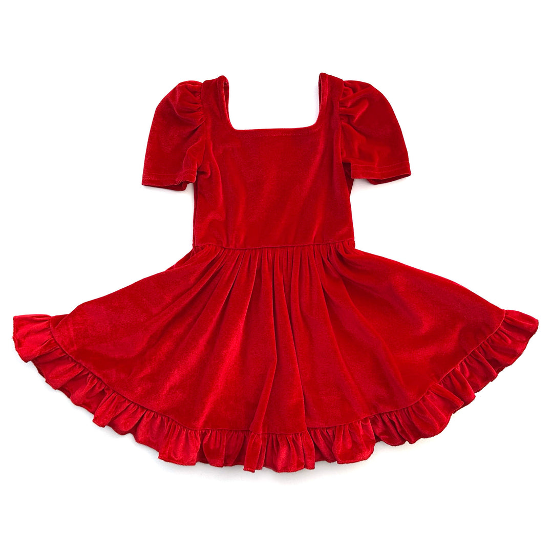 red velvet girls christmas dress