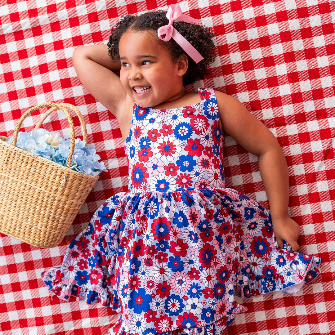 Girls 4th of July Twirl Dresses & Matching Hair Bows Little Stocking Company Girls 4th of July Twirl Dresses & Matching Hair Bows Little Stocking Company