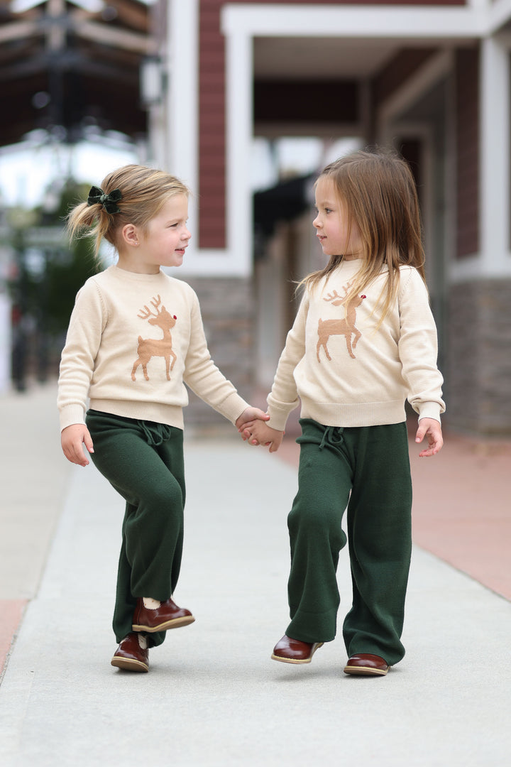 christmas sweater pant sets with rudolph reindeer