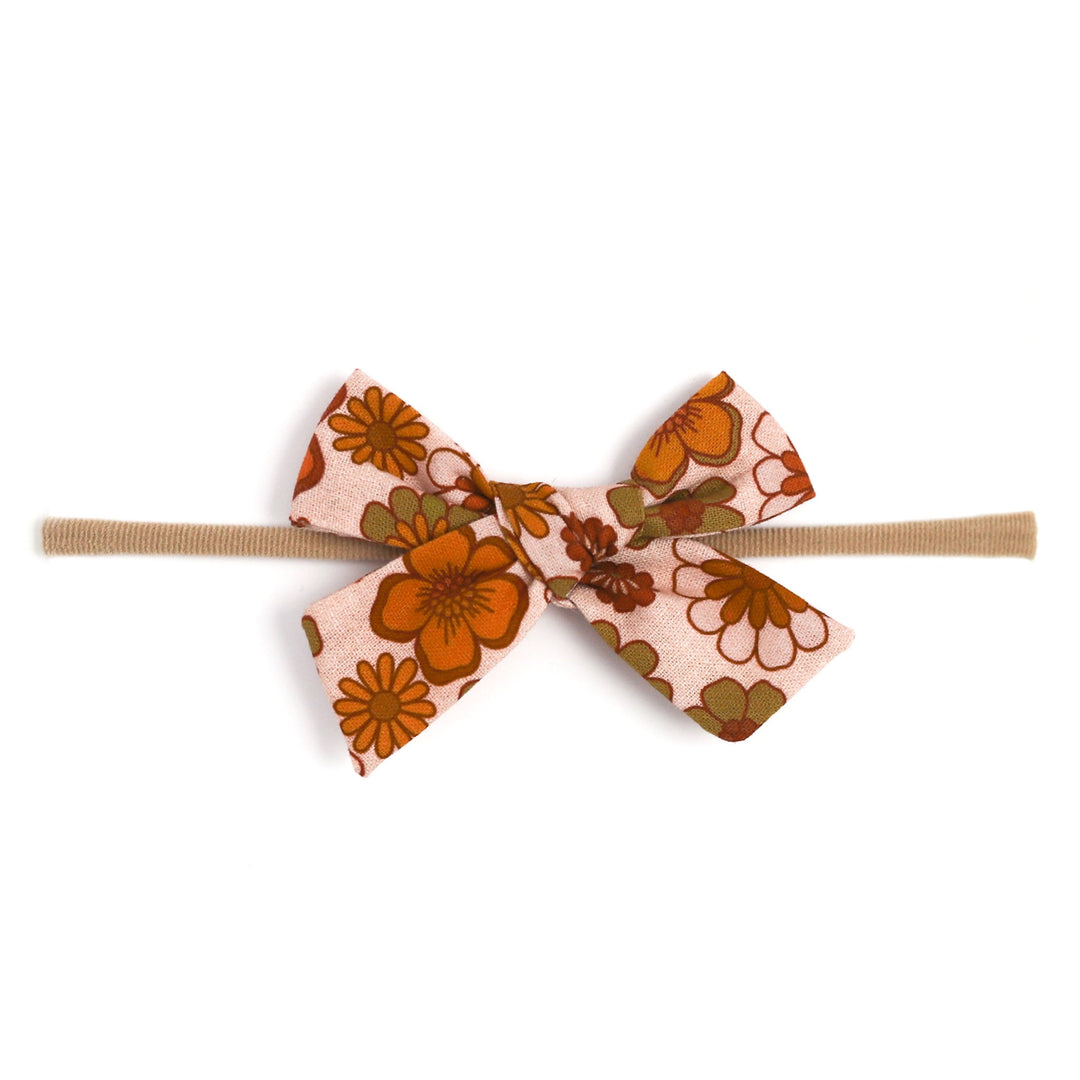 retro floral baby bow