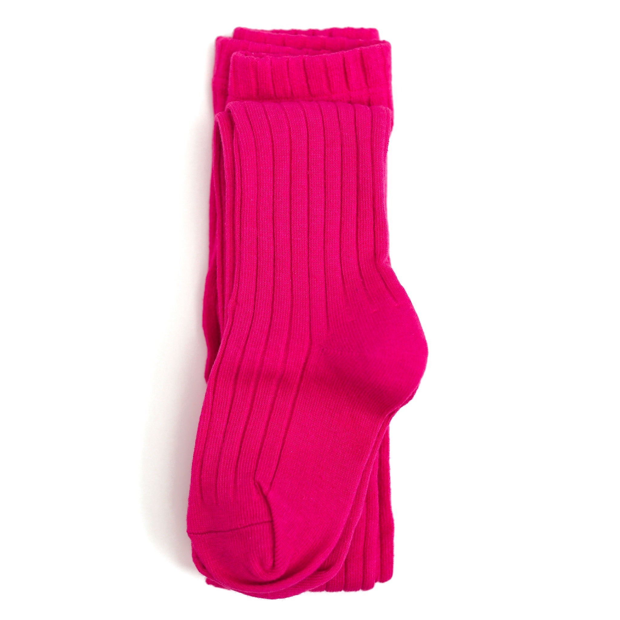 bright pink cotton ribbed tights for babies, toddlers and girls