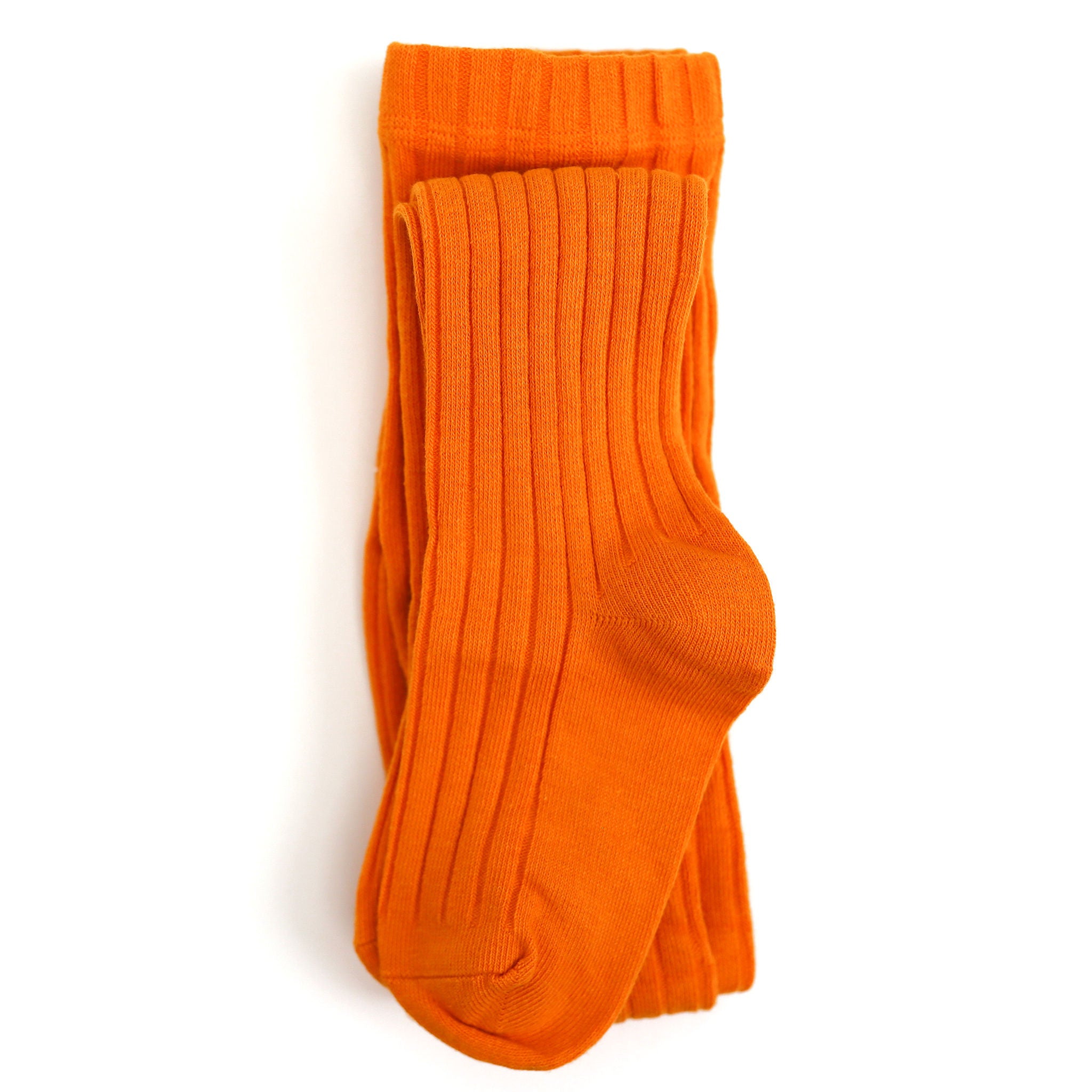 orange ribbed tights for babies, toddlers and girls