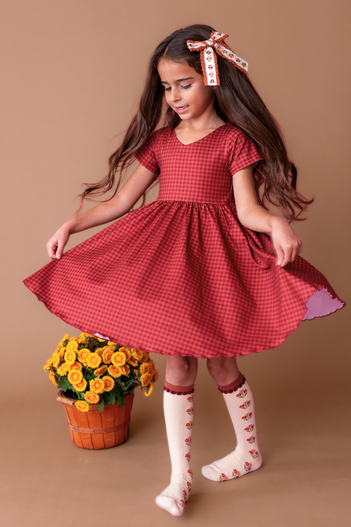 Rust Gingham Vivi Dress