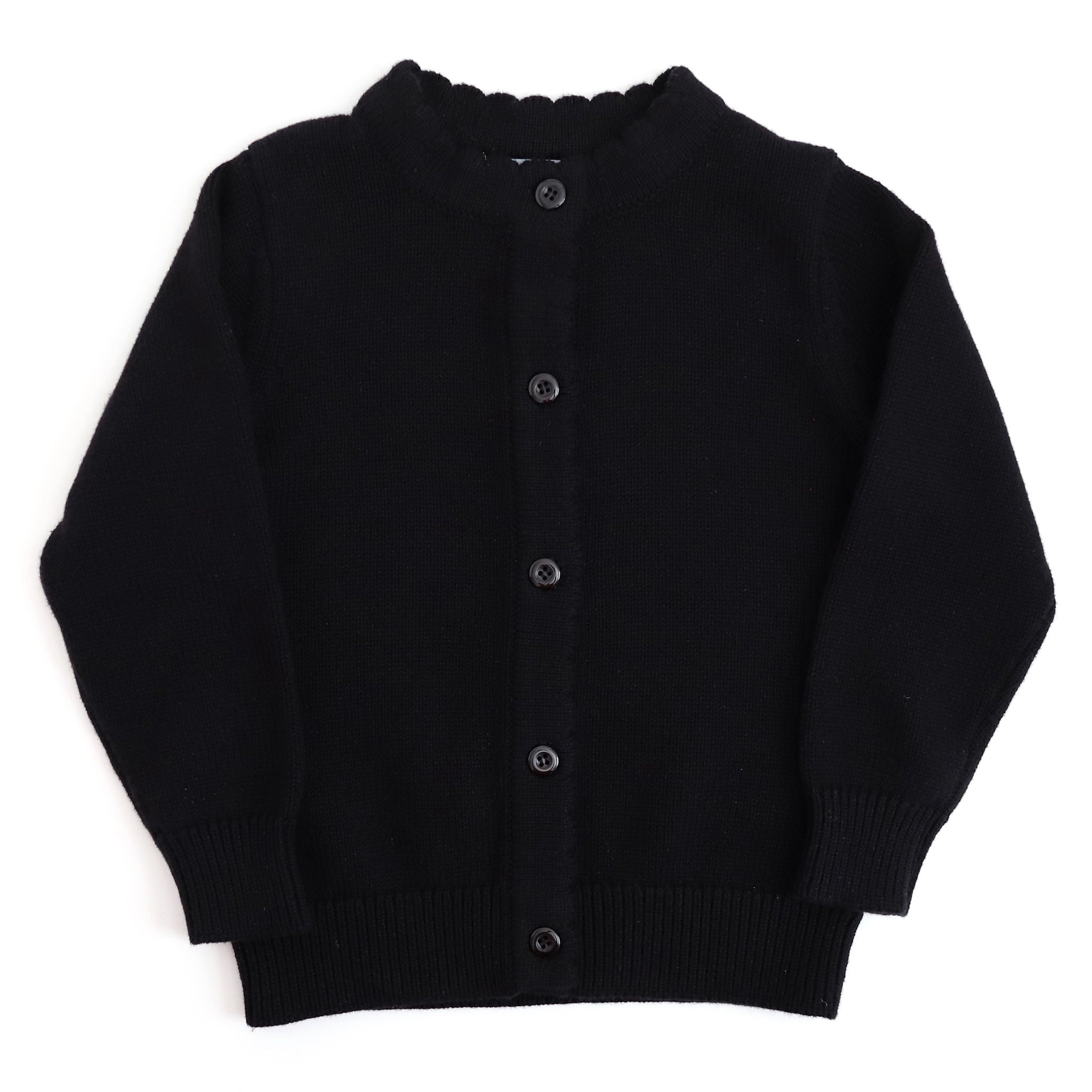 girls' black cotton cardigan sweater