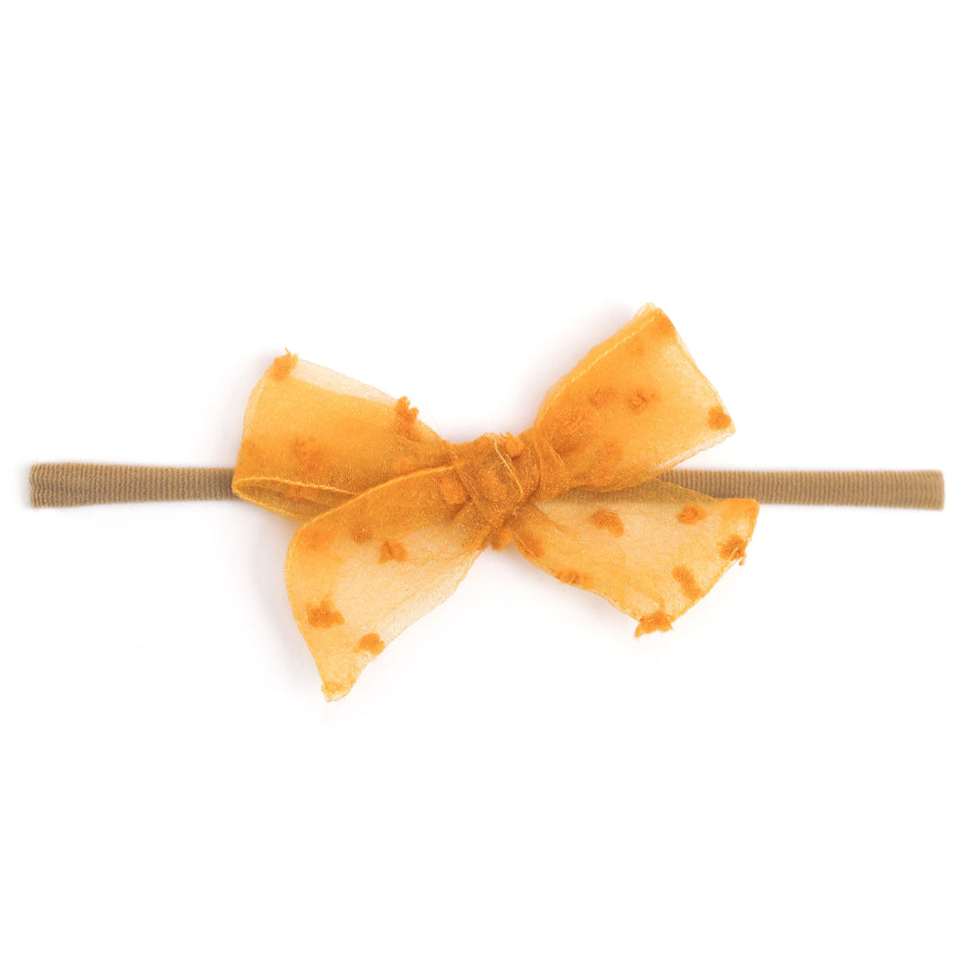 Baby Bow - Sheer Gold Dottie