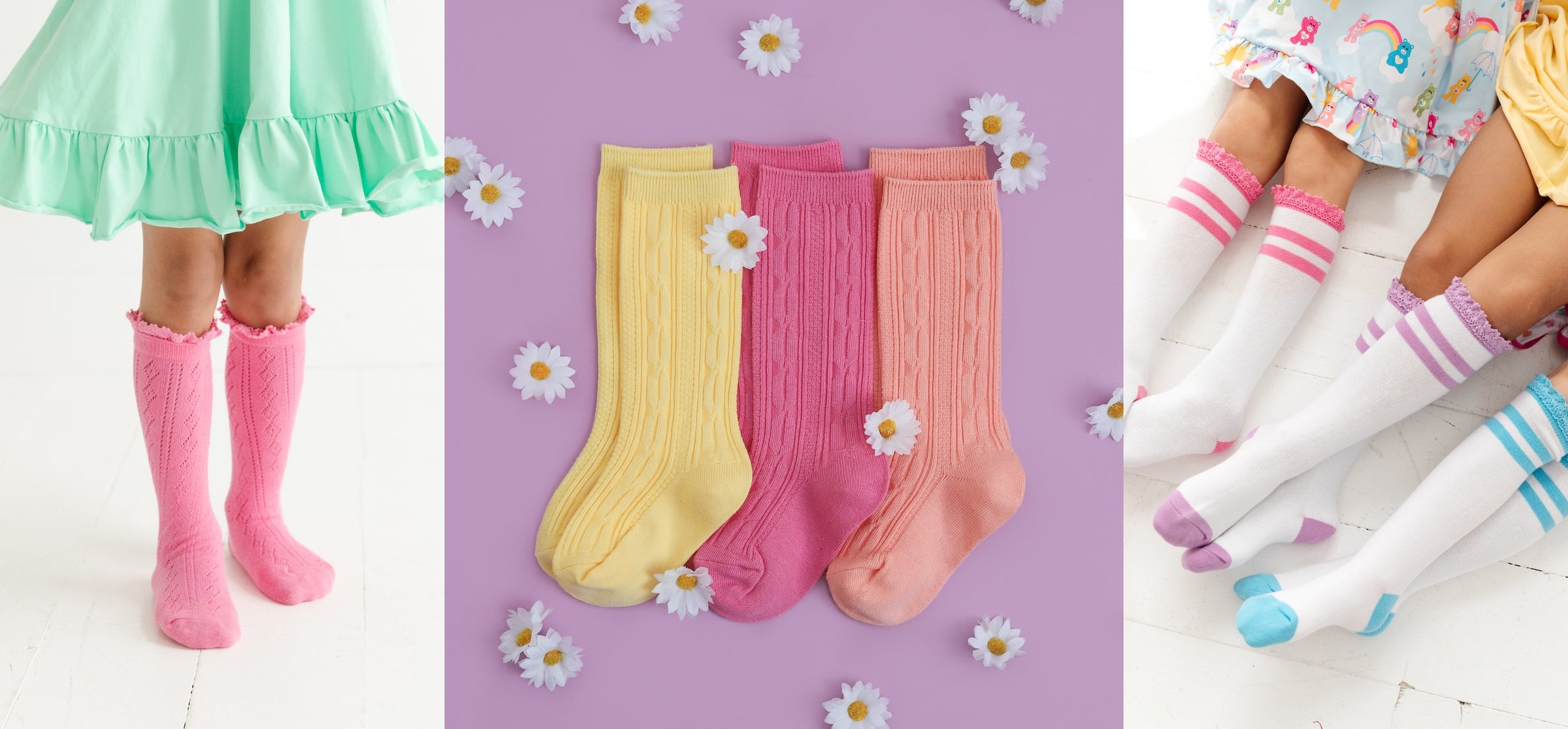 Busy Bee Glitter Girls Cotton Blend Knee High Socks