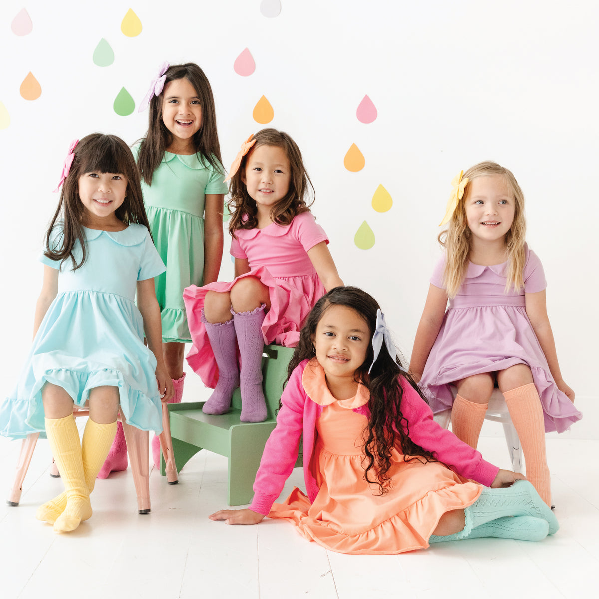 Light Purple Girls' Twirl Dress with Pockets Little Stocking Company