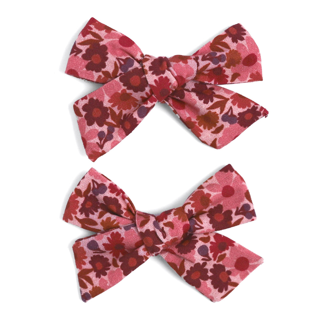 sophia pink floral pigtail bows