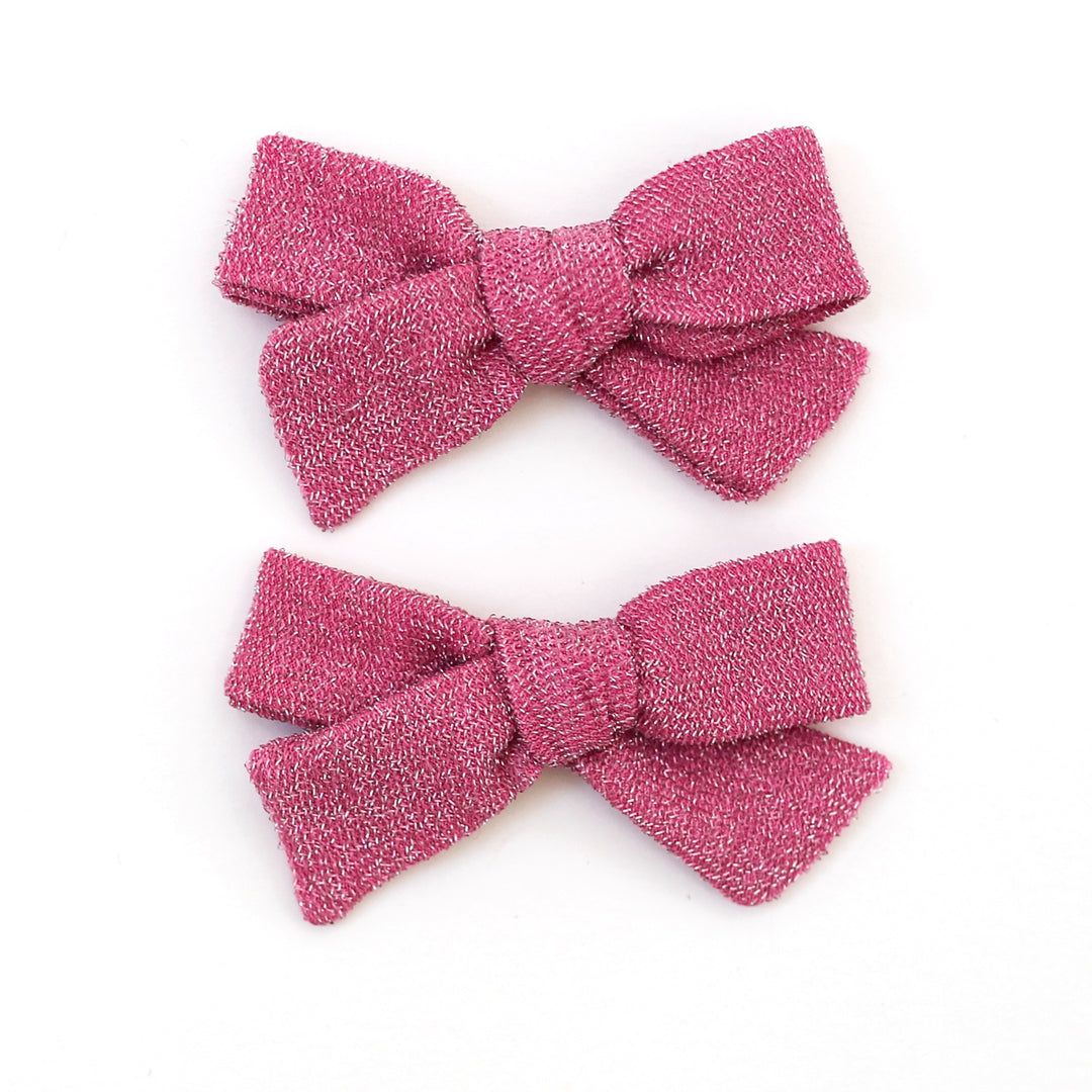 sparkly pink pigtail bows