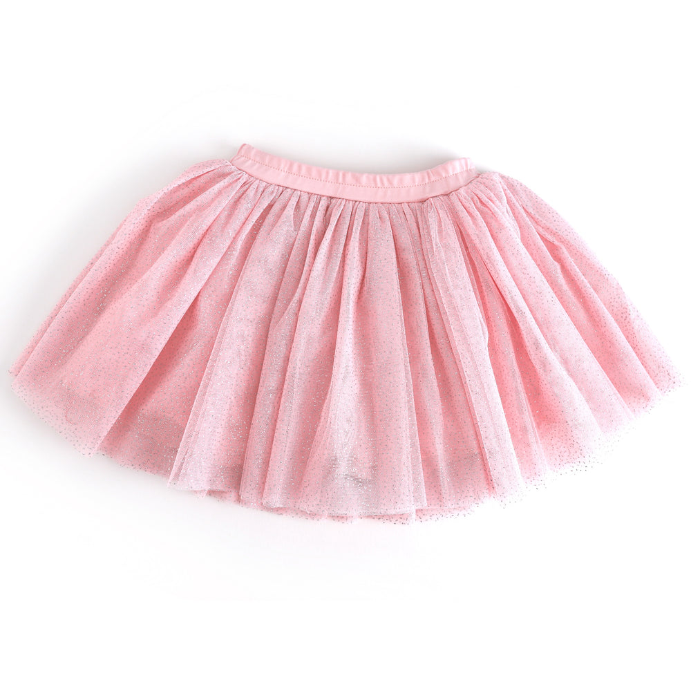 girls light pink tulle tutu skirt with sparkles for ballerina and pink Christmas outfits