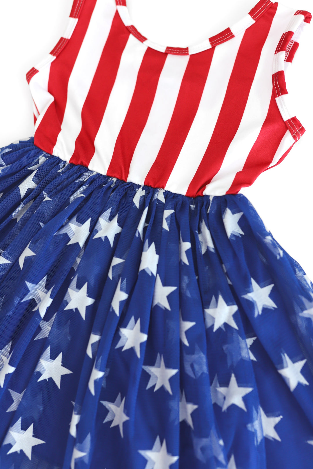 detail photo of girls 4th of july stars and stripes tutu dress