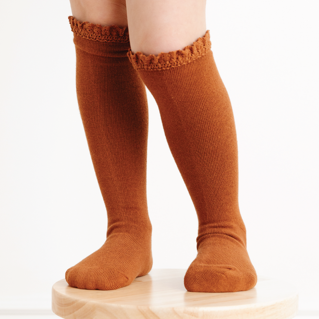Ladies brown knee high socks online