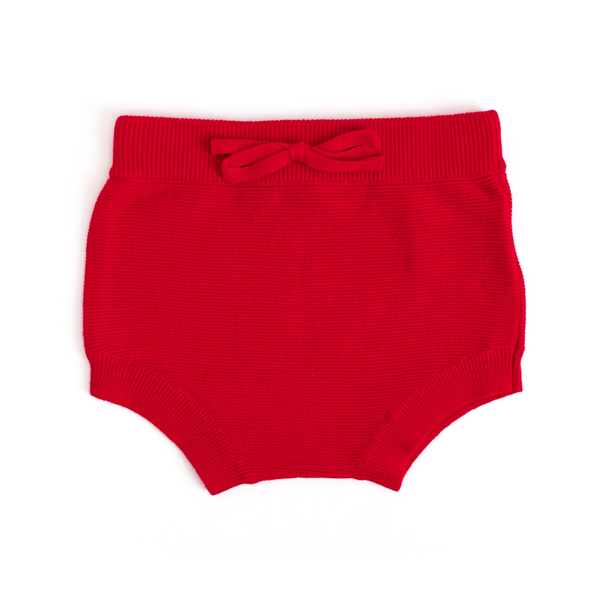 baby and toddler cotton knit bloomers in bright red for Valentine's sweater sets