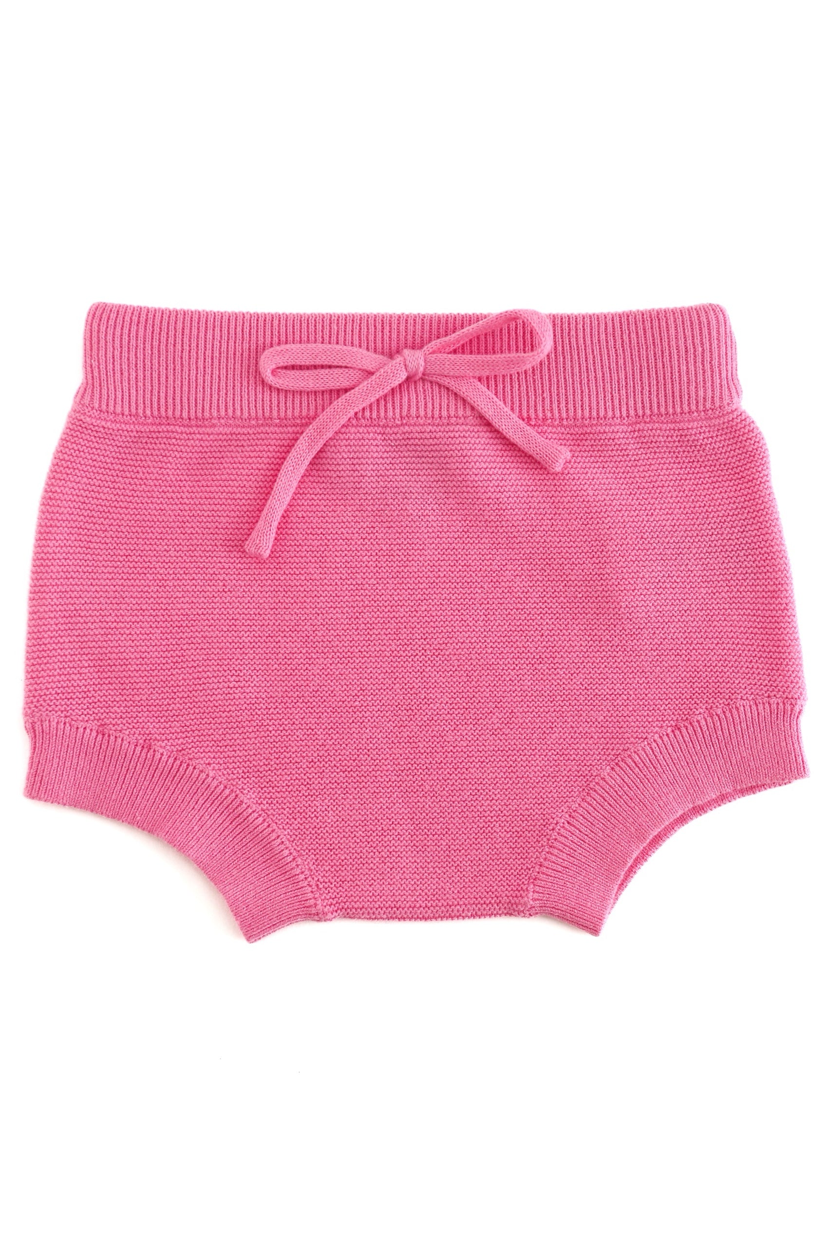 baby girls' medium pink cotton knit sweater bloomers