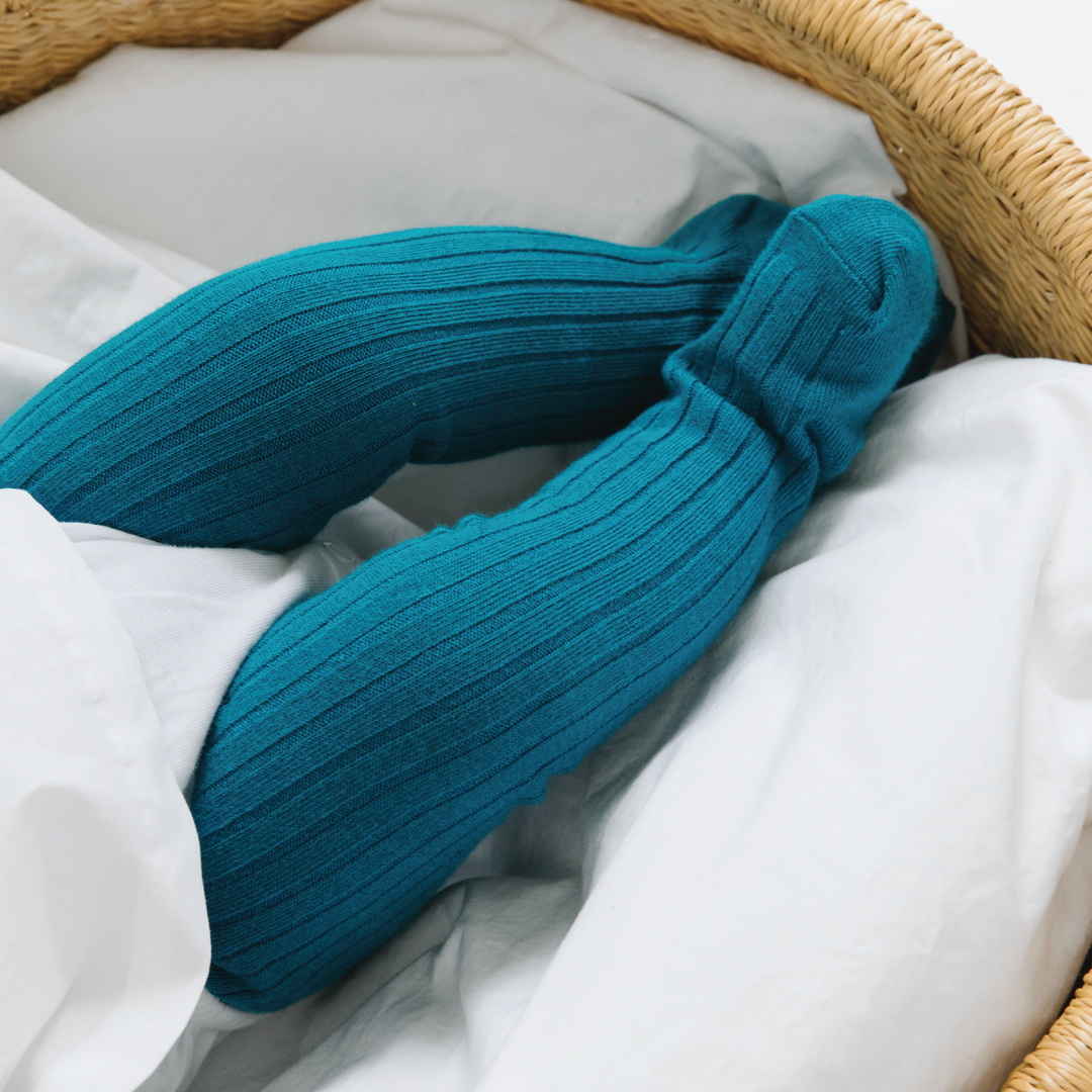 Ribbed Knit Tights Teal