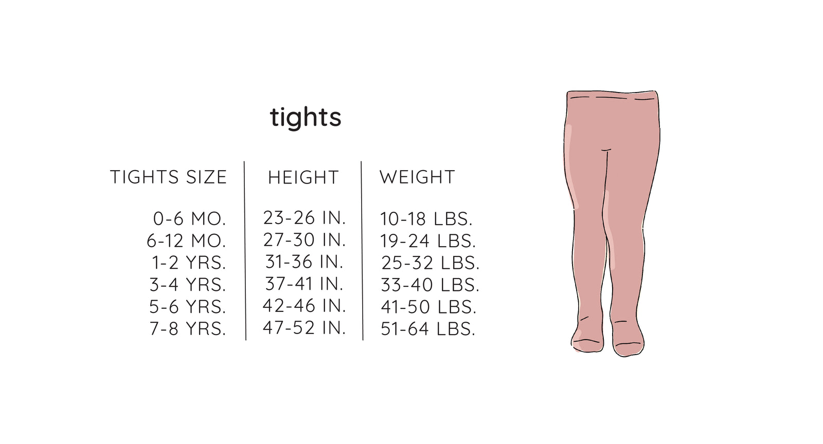 Tights Size Chart