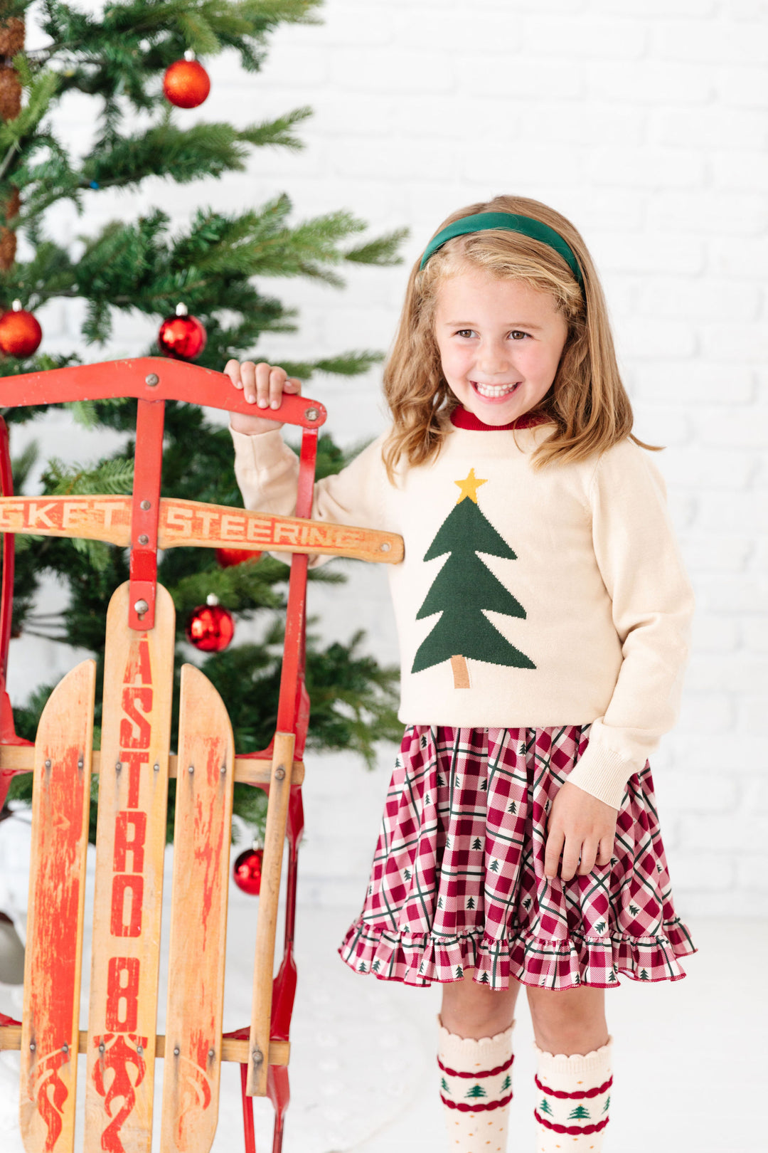 christmas tree matching outfit for girls