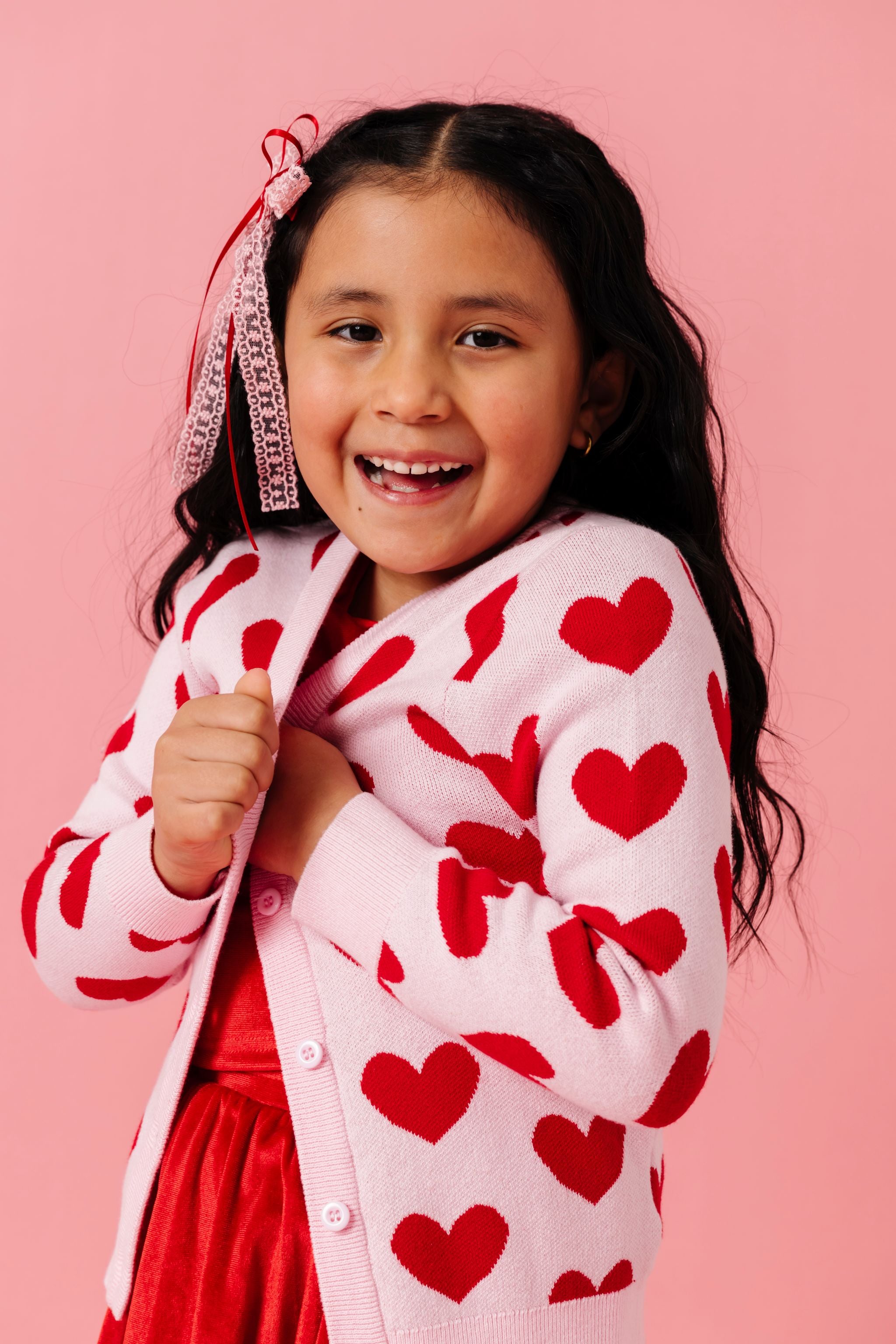 Women's & Girls' Valentine's Sweater in True Love, Pink & Red
