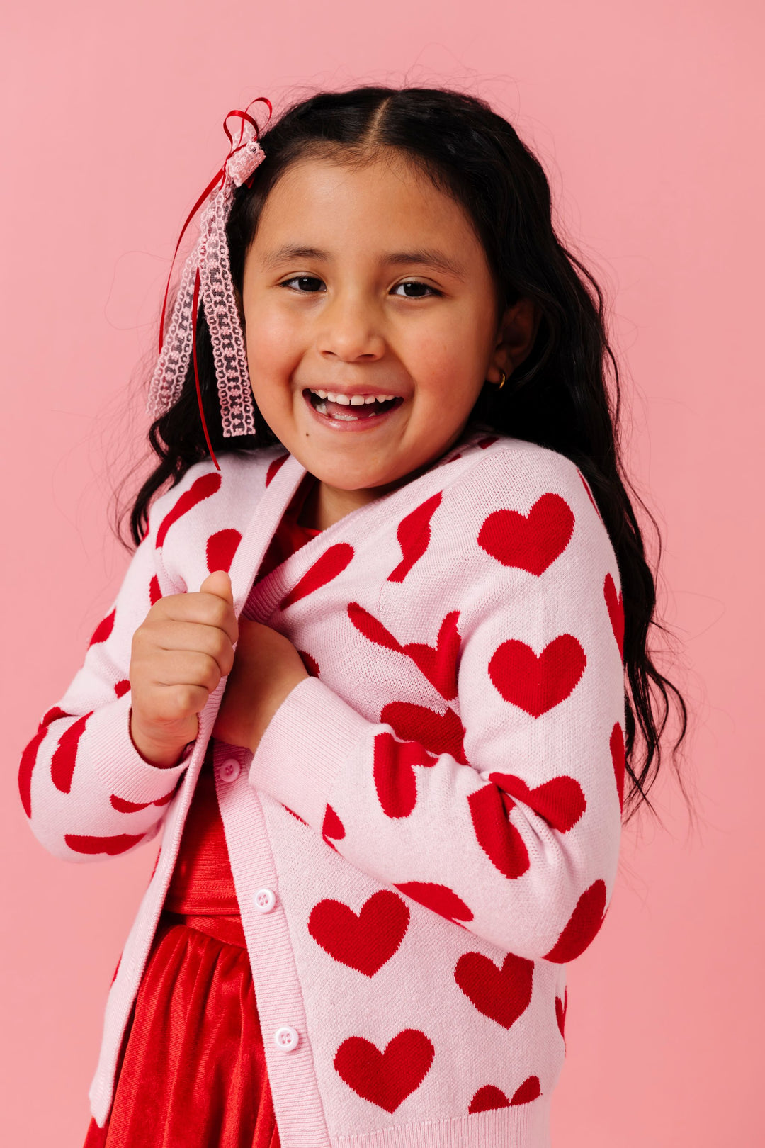 pink and red heart sweater dress Heart Sweater Knit Dress w/Cut Out Red & Pink Womens Size Large by Derek Heart
