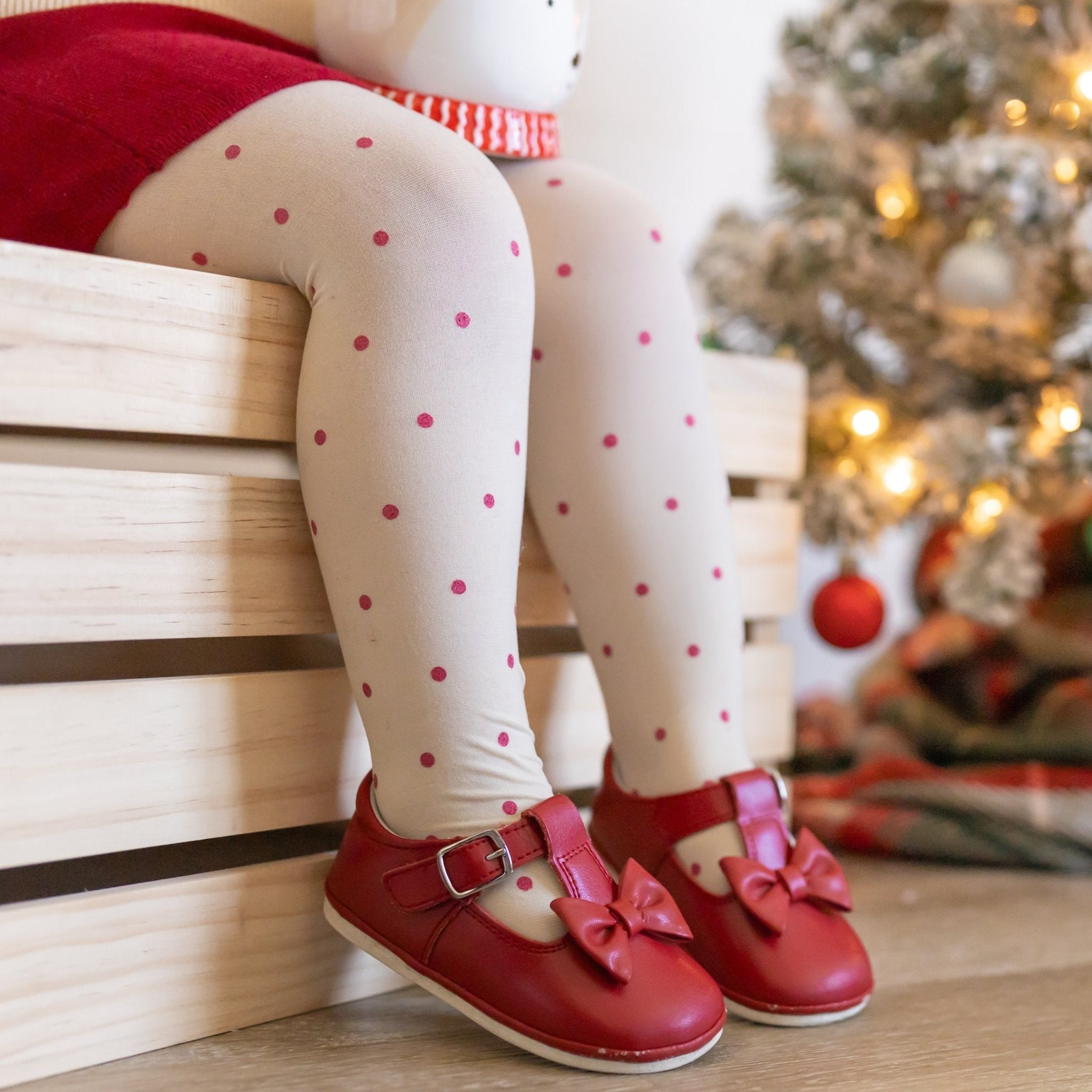 Poinsettia Lace Top Knee High Socks by Little Stocking Co. 4 6T