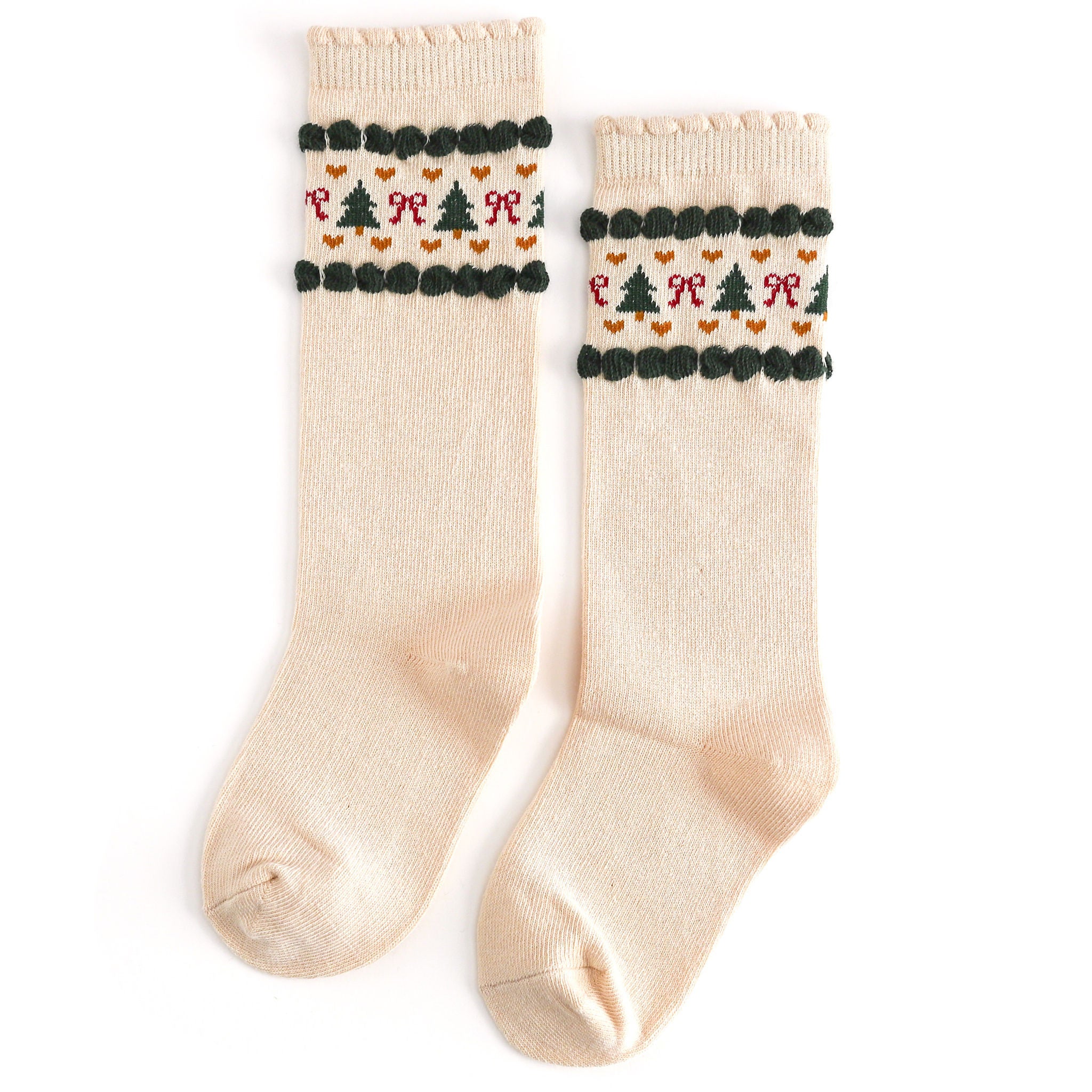 Christmas Fair Isle knee high socks for girls