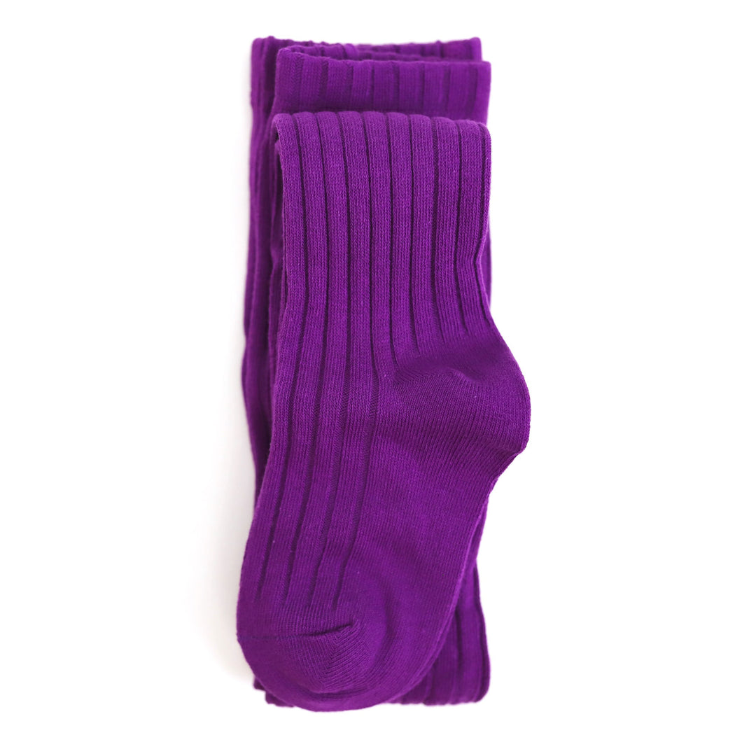 bright purple ribbed cotton tights for babies, toddlers and girls