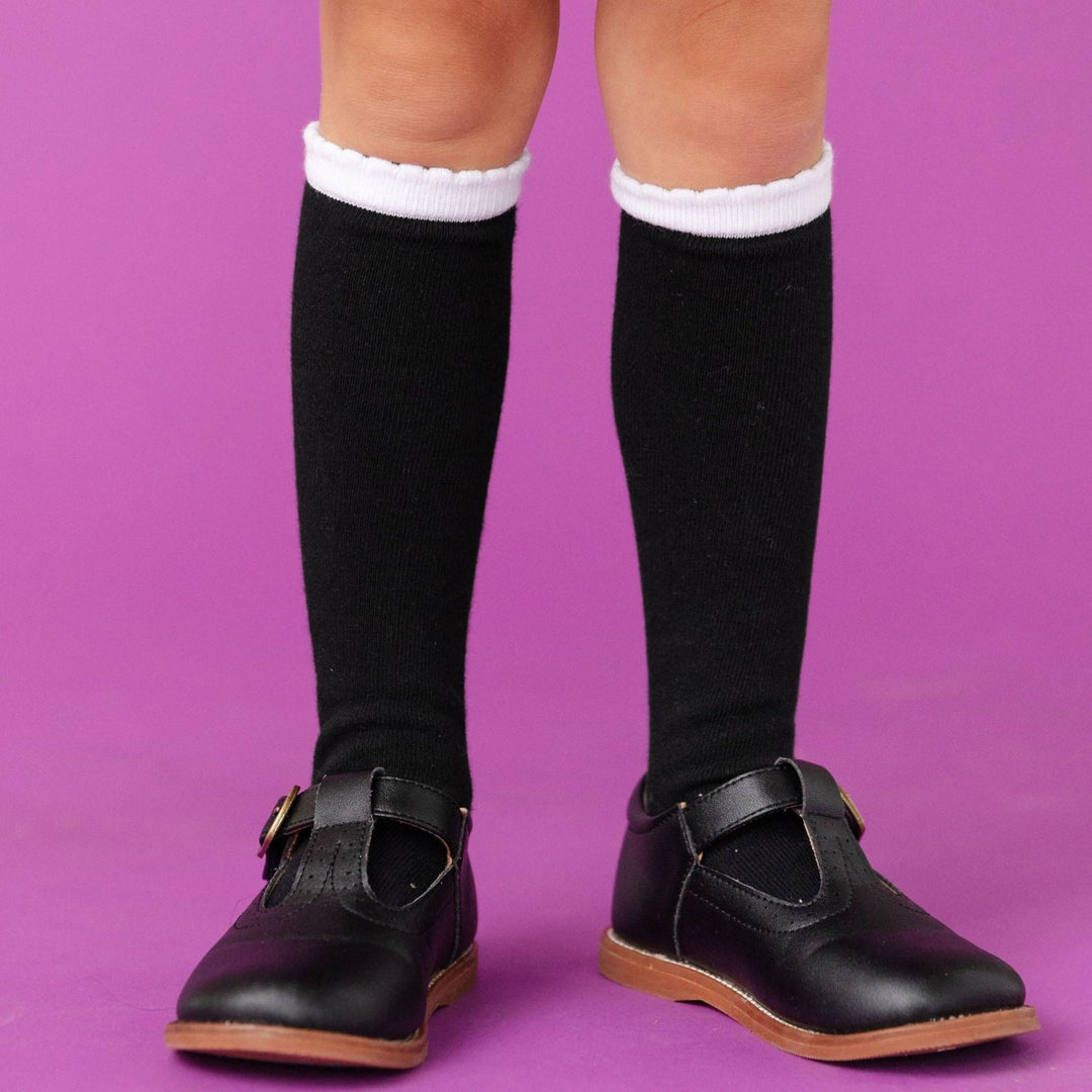 girls wednesday addams knee high socks