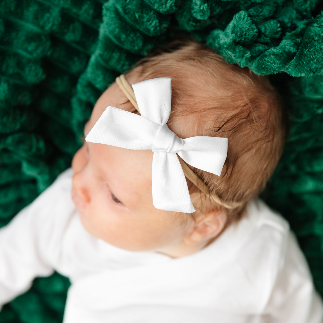 Baby Bow - White Satin