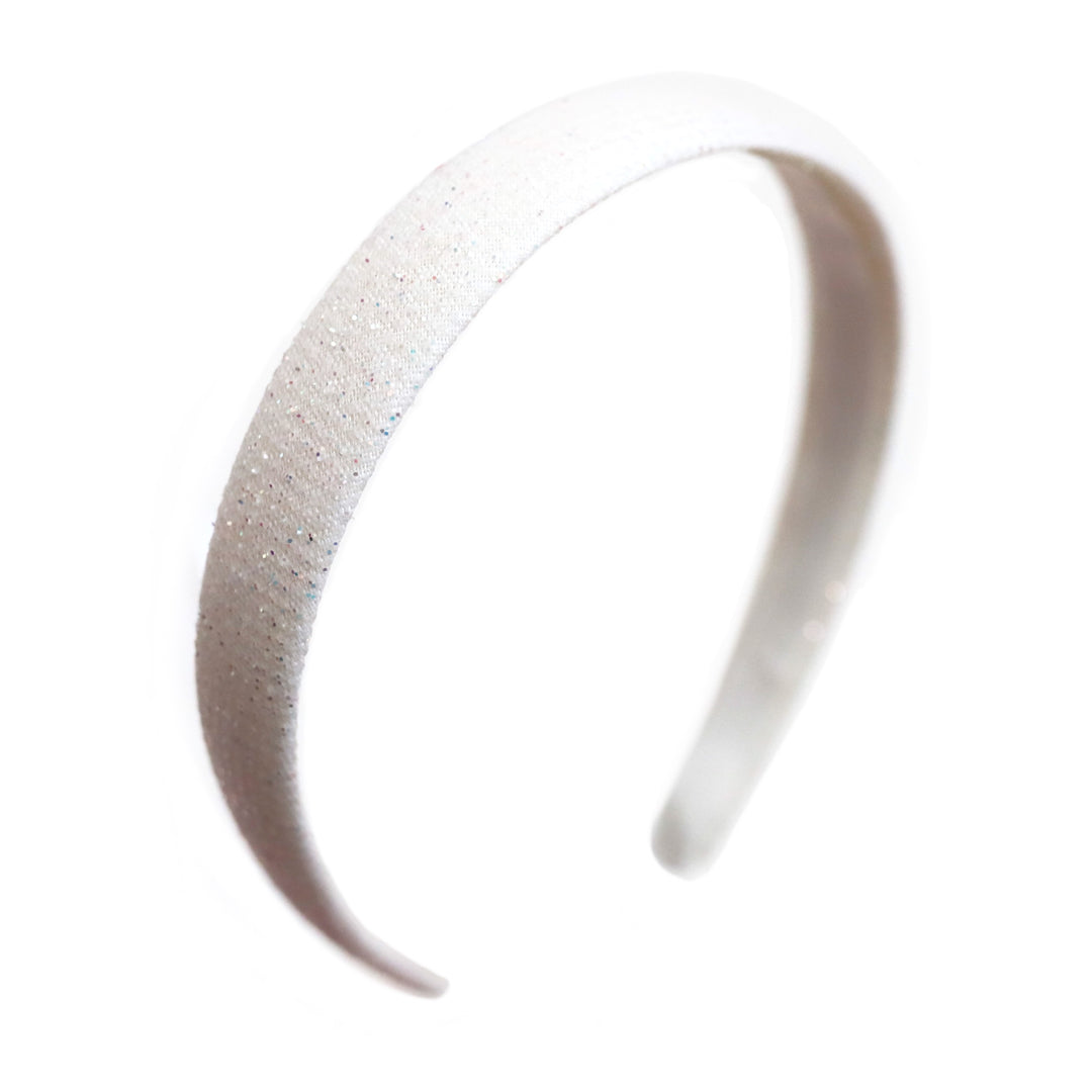 girls white sparkle headband