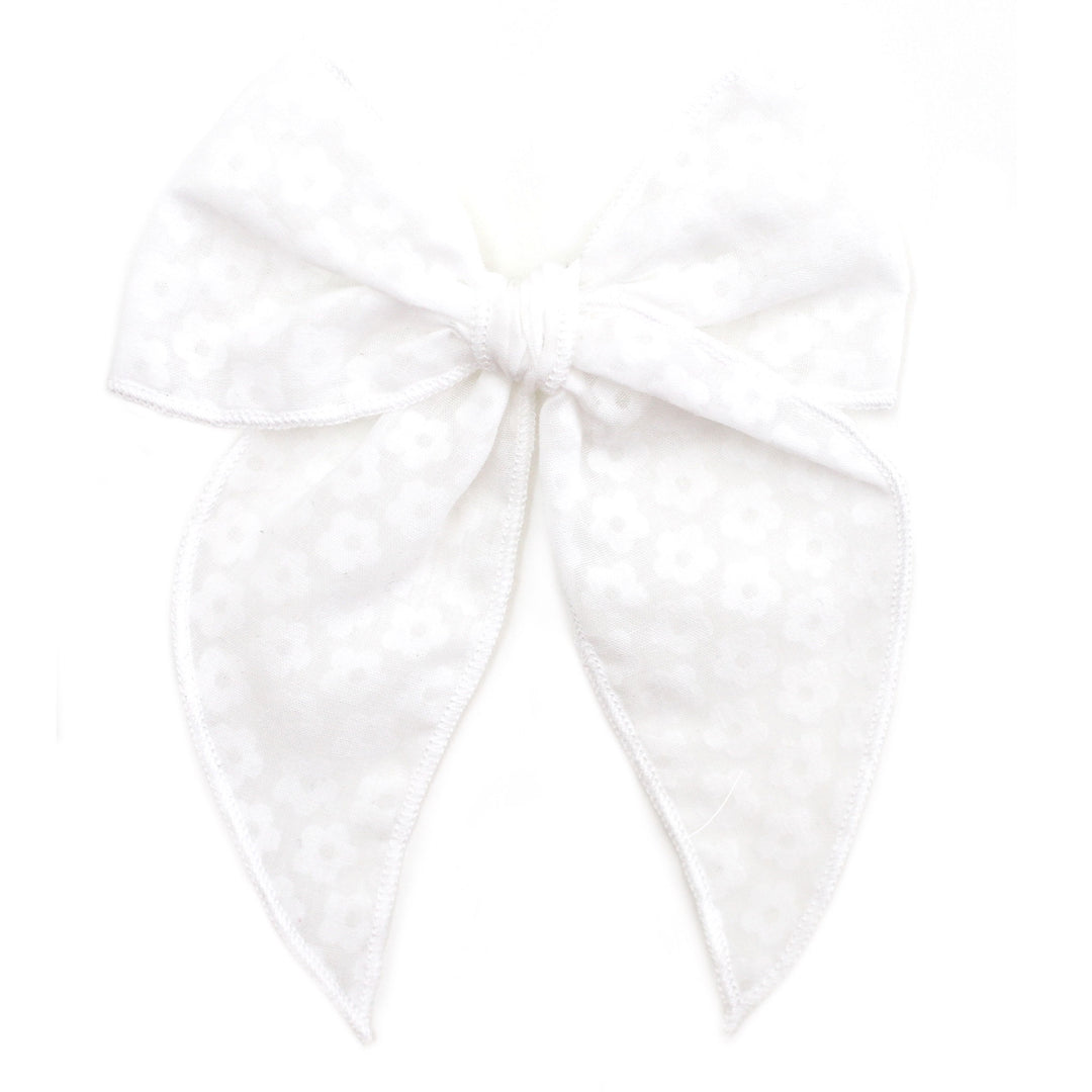 Party Girl Bow - White Flowers