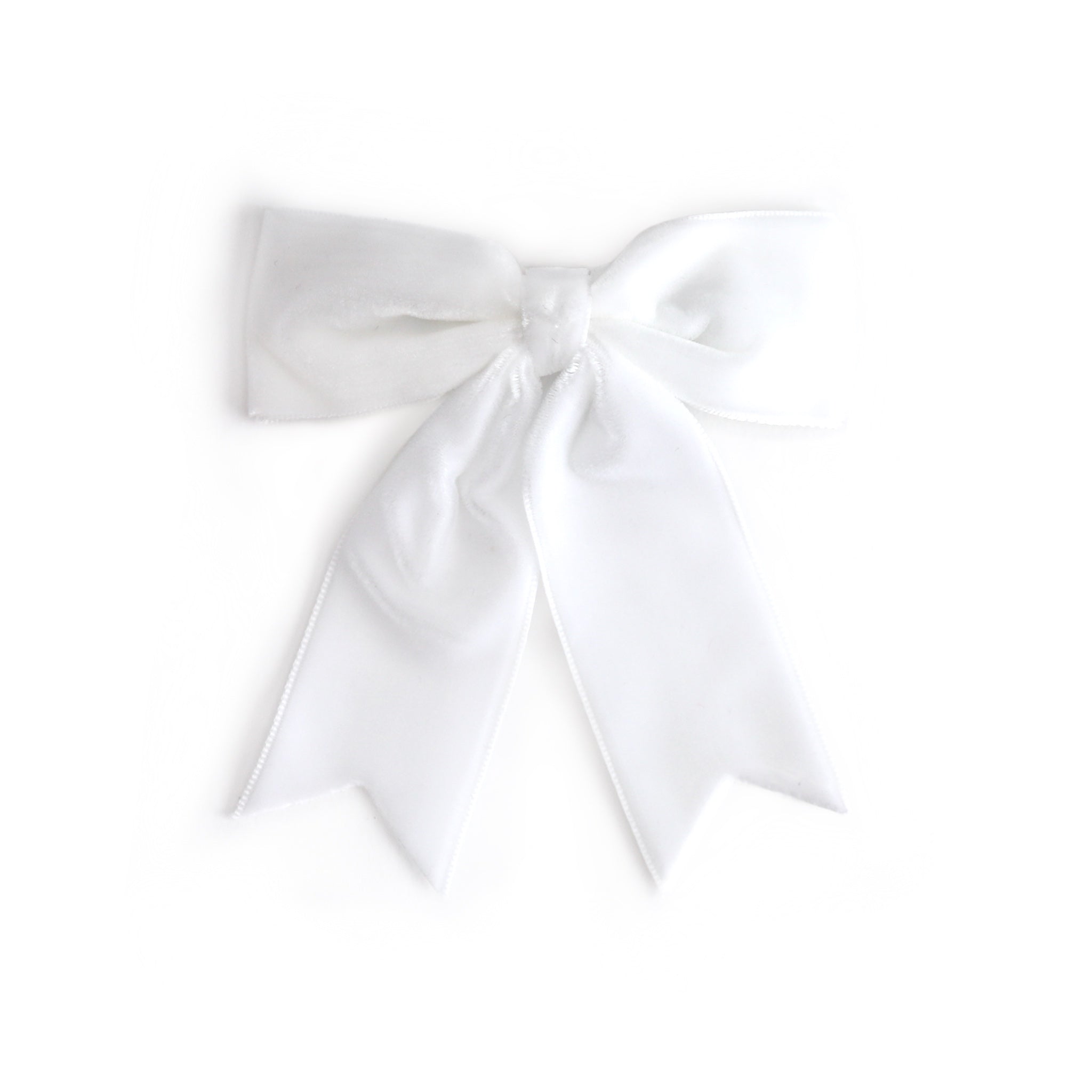 girls' winter white velvet ribbon bow on clip