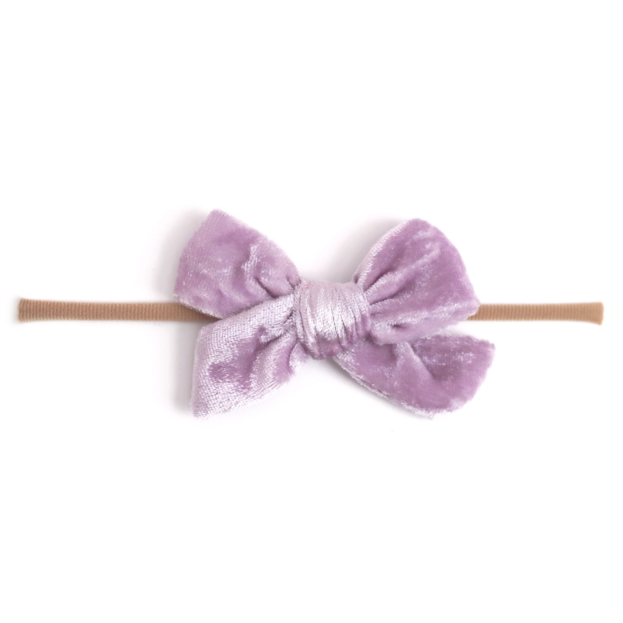 light purple velvet baby bow