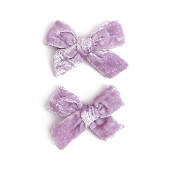 light purple velvet pigtail bows