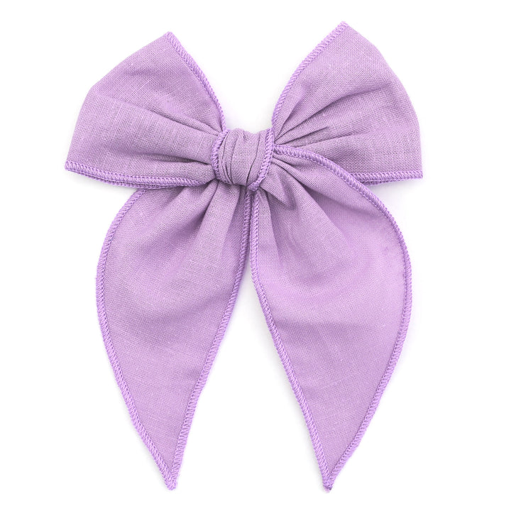 light purple girls hair bow on alligator clip